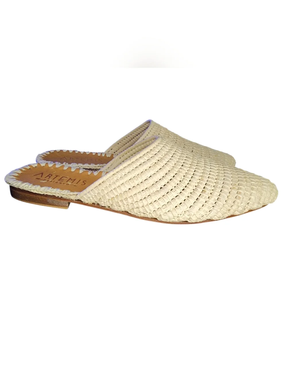 NWT Artemis Raffia Babouches Mules Natural, Womens 9 - Picture 2 of 9